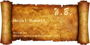 Weibl Babett névjegykártya